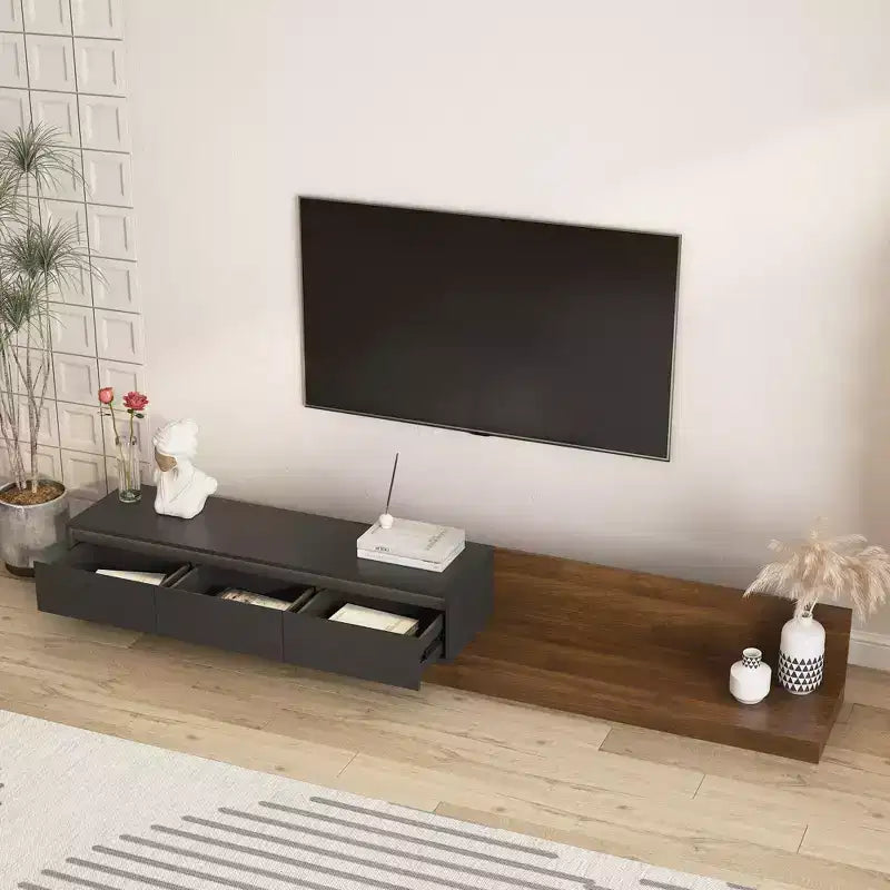 GDFStudio Ramsey Extendable LED TV Stand Entertainment Center with Storage