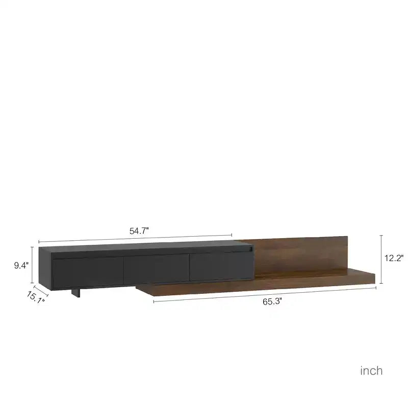 GDFStudio Ramsey Extendable LED TV Stand Entertainment Center with Storage