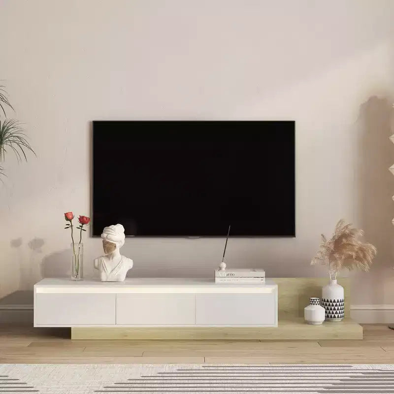 GDFStudio Ramsey Extendable LED TV Stand Entertainment Center with Storage