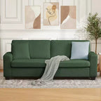 83in Modern 3 Seater Sofa, Deep Seat Teddy Fleece Cloud Couch with Wide Armrests & Removable Washable Cover for Living Room, Bedroom, Apartment