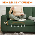 83in Modern 3 Seater Sofa, Deep Seat Teddy Fleece Cloud Couch with Wide Armrests & Removable Washable Cover for Living Room, Bedroom, Apartment