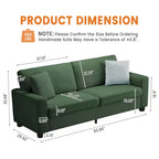 83in Modern 3 Seater Sofa, Deep Seat Teddy Fleece Cloud Couch with Wide Armrests & Removable Washable Cover for Living Room, Bedroom, Apartment