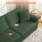83in Modern 3 Seater Sofa, Deep Seat Teddy Fleece Cloud Couch with Wide Armrests & Removable Washable Cover for Living Room, Bedroom, Apartment