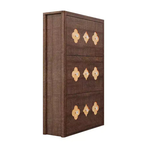 Acekool Brown Slim Shoe Cabinet with 6 Flip Drawers & Adjustable Shelves for Entryway