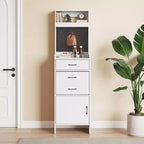 Meuble à chaussures 5-en-1 avec tiroir basculant, rangement à chaussures d'entrée avec panneau perforé, étagère réglable, meuble d'entrée en bois