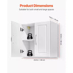 Meuble haut de buanderie VEVOR, meuble haut mural à 2 niveaux avec étagère réglable, meuble de rangement avec 2 portes, blanc