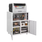Mobile Metal File Cabinet with Doors and Lock, Adjustable Shelf, Under Desk Storage Organizer, for Home, Office