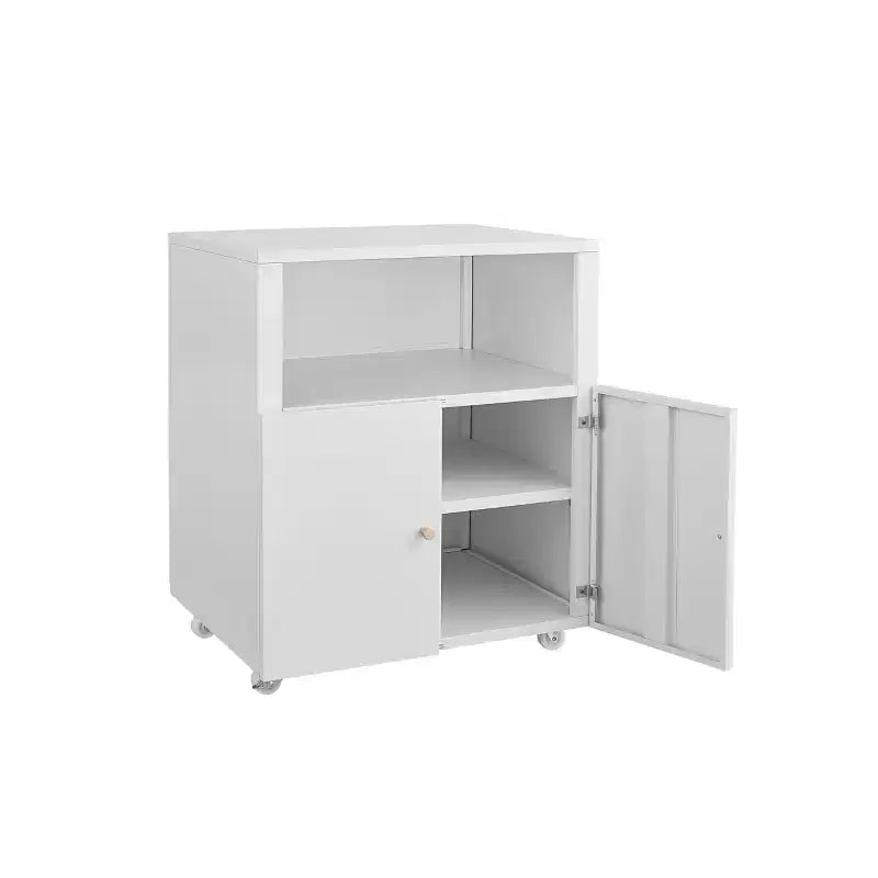 Mobile Metal File Cabinet with Doors and Lock, Adjustable Shelf, Under Desk Storage Organizer, for Home, Office
