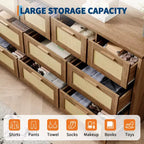 10 Drawers Dresser, Wooden Storage Organizer with Anti-tipping Device, for Living Room, Hallway, Entryway
