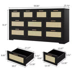 10 Drawers Dresser, Wooden Storage Organizer with Anti-tipping Device, for Living Room, Hallway, Entryway