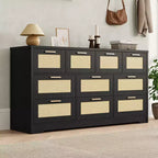 10 Drawers Dresser, Wooden Storage Organizer with Anti-tipping Device, for Living Room, Hallway, Entryway