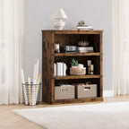 Étagère à 3 niveaux de style milieu de siècle, Rangement cubes entrecroisés avec kit anti-basculement, Organisateur rétro pour salon, bureau à domicile