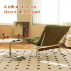 Oversized Modern Accent Chair for Living Room & Home Office - Chrome Metal Frame