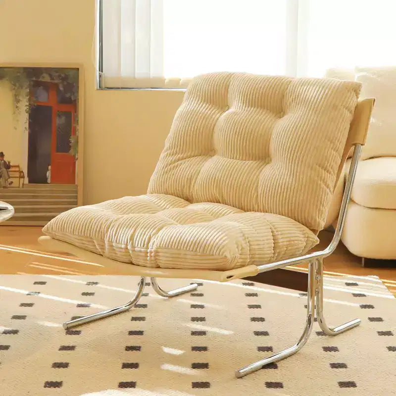 Oversized Modern Accent Chair for Living Room & Home Office - Chrome Metal Frame