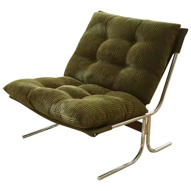 Oversized Modern Accent Chair for Living Room & Home Office - Chrome Metal Frame