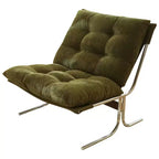 Oversized Modern Accent Chair for Living Room & Home Office - Chrome Metal Frame