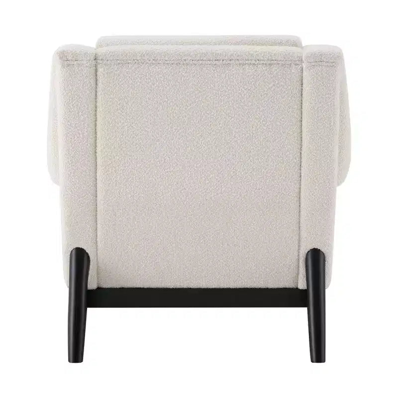 Fauteuil d'appoint Whisen avec accoudoirs évasés sculpturaux et cadre en bois massif, fauteuil de salon rembourré moderne incliné, fauteuil de lecture ergonomique