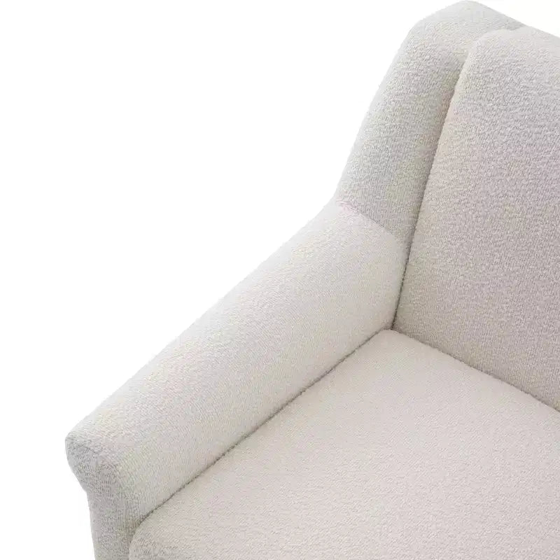 Fauteuil d'appoint Whisen avec accoudoirs évasés sculpturaux et cadre en bois massif, fauteuil de salon rembourré moderne incliné, fauteuil de lecture ergonomique