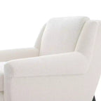 Fauteuil d'appoint Whisen avec accoudoirs évasés sculpturaux et cadre en bois massif, fauteuil de salon rembourré moderne incliné, fauteuil de lecture ergonomique