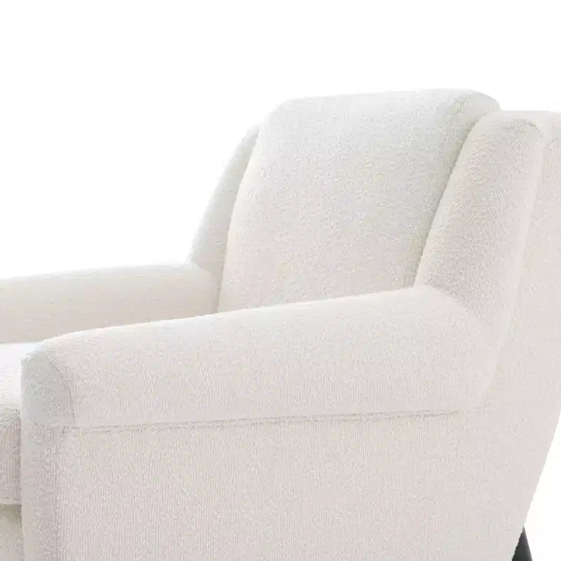 Fauteuil d'appoint Whisen avec accoudoirs évasés sculpturaux et cadre en bois massif, fauteuil de salon rembourré moderne incliné, fauteuil de lecture ergonomique