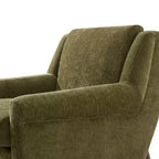 Fauteuil d'appoint Whisen avec accoudoirs évasés sculpturaux et cadre en bois massif, fauteuil de salon rembourré moderne incliné, fauteuil de lecture ergonomique