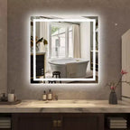 SUMERAIN 36x36 Wall Shatter-Proof Bathroom Mirror, Fog-Free ETL 90CRI Vanity Mirror Memory Function