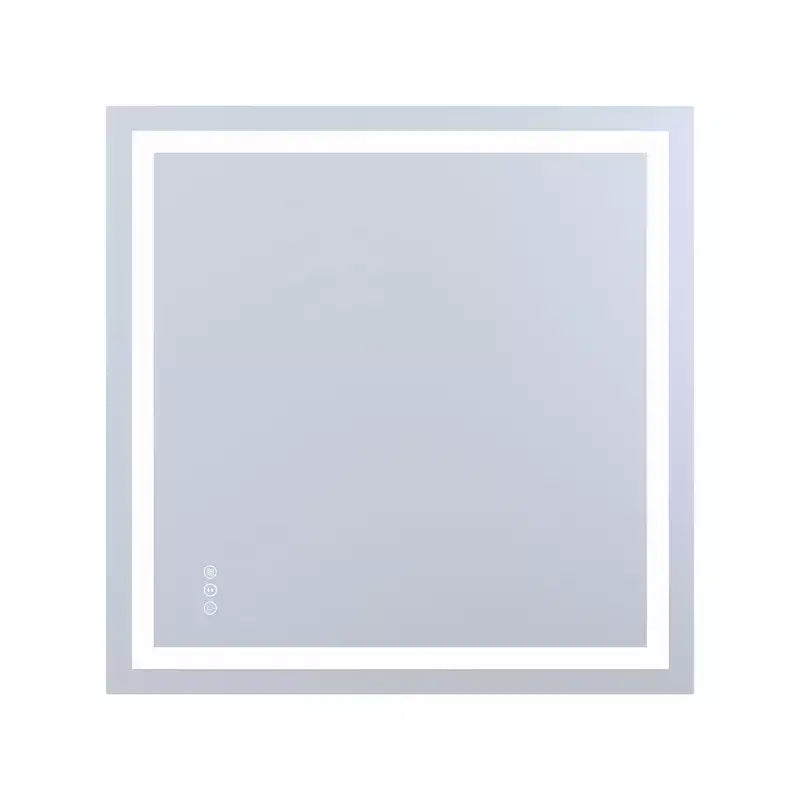 SUMERAIN Miroir de salle de bain mural incassable 36x36, miroir de courtoisie antibuée ETL 90CRI avec fonction mémoire