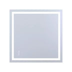 SUMERAIN Miroir de salle de bain mural incassable 36x36, miroir de courtoisie antibuée ETL 90CRI avec fonction mémoire