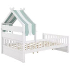 Lit de maison en bois GDFStudio Castillo avec étagère de tête de lit de rangement