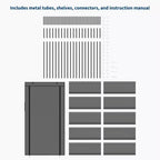 Dustproof Shoe Rack 10-Tier Tall Free-Standing Organizer for Closet Entryway Large Capacity Holds 40-50 Pairs Space-Saving Shelf with Side Pockets