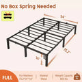 No-Screw Metal Platform Bed Frame, Heavy Duty Steel Slats, Easy Disassembly, 16 Inch Under Bed Storage, No Box Spring Needed