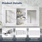 GDFStudio Jasiah 55 Armoire de toilette murale moderne 2-en-1 avec étagères réglables