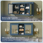 GDFStudio Jasiah 55 Armoire de toilette murale moderne 2-en-1 avec étagères réglables
