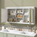 GDFStudio Jasiah 55 Armoire de toilette murale moderne 2-en-1 avec étagères réglables
