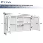 GDFStudio Jasiah 55 Armoire de toilette murale moderne 2-en-1 avec étagères réglables