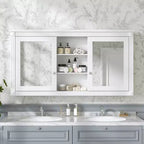 GDFStudio Jasiah 55 Armoire de toilette murale moderne 2-en-1 avec étagères réglables