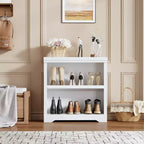 Bibliothèque à 2/3 niveaux, Étagère de style ferme avec tablettes réglables, Meuble de rangement ouvert et Design antidérapant pour Bureau, Bibliothèque et Salon