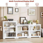 Bibliothèque à 2/3 niveaux, Étagère de style ferme avec tablettes réglables, Meuble de rangement ouvert et Design antidérapant pour Bureau, Bibliothèque et Salon