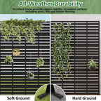 Dovelina 72H x 47W Outdoor Metal Privacy Screen Freestanding Fence Panels in Black for Garden Patio Deck Yard
