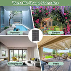 Dovelina 72H x 47W Outdoor Metal Privacy Screen Freestanding Fence Panels in Black for Garden Patio Deck Yard