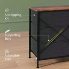 Commode 8 tiroirs et meuble TV, armoire de rangement à cadre métallique, organisateur de placard, montage facile, pour chambre, salon, couloir