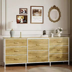 8-Drawer Dresser and TV Stand, Metal Frame Storage Cabinet, Closet Organizer, Easy Assembly, for Bedroom, Living Room, Hallway