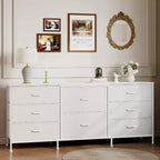 Commode 8 tiroirs et meuble TV, armoire de rangement à cadre métallique, organisateur de placard, montage facile, pour chambre, salon, couloir