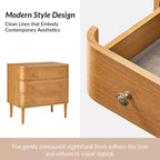 Noah Modern 26W 3-Drawer End Table Set of 2 with Solid Wood Legs Built-in Outlet|ART OF LIVING DESIGNS-OAK