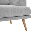 79.9 Canapé de salon, canapé 3 places avec pieds en bois d'hévéa, fauteuil de canapé pour maison/appartement, gris - ModernLuxe
