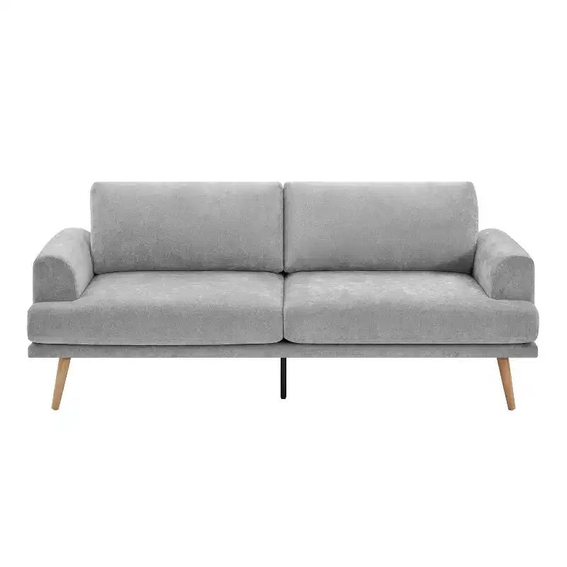 79.9 Canapé de salon, canapé 3 places avec pieds en bois d'hévéa, fauteuil de canapé pour maison/appartement, gris - ModernLuxe