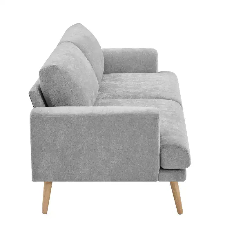 79.9 Canapé de salon, canapé 3 places avec pieds en bois d'hévéa, fauteuil de canapé pour maison/appartement, gris - ModernLuxe