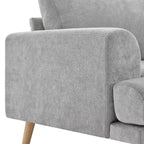 79.9 Canapé de salon, canapé 3 places avec pieds en bois d'hévéa, fauteuil de canapé pour maison/appartement, gris - ModernLuxe