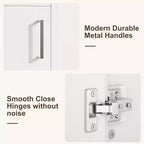 Meuble-lavabo de salle de bain moderne peu encombrant avec vasque - Meuble autonome en bois de 40 cm, poignée en métal, style rustique, montage facile