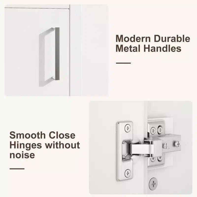 Meuble-lavabo de salle de bain moderne peu encombrant avec vasque - Meuble autonome en bois de 40 cm, poignée en métal, style rustique, montage facile